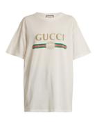 Matchesfashion.com Gucci - Logo Print Cotton T Shirt - Womens - White Print