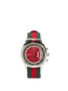 Matchesfashion.com Gucci - Grip Web-striped Tachymeter Watch - Mens - Green Red