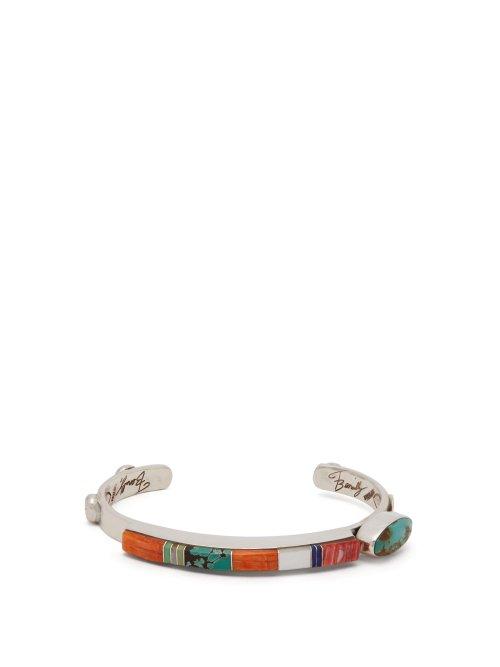 Matchesfashion.com Dineh - Long Mountain Sterling Silver Cuff - Mens - Silver Multi