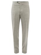 Thom Sweeney - Pleated Wool Slim-leg Trousers - Mens - Grey