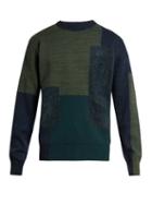 Oamc Paneled Wool-blend Crew-neck Sweater