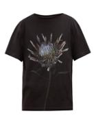 Matchesfashion.com Maison Margiela - Thistle Print Cotton T Shirt - Mens - Black