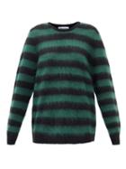 Bella Freud - Striped Mohair-blend Sweater - Womens - Green Stripe