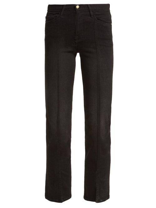 Matchesfashion.com Frame - Le Nouveau Straight Leg Cropped Jeans - Womens - Black