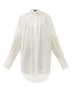 Matchesfashion.com Ann Demeulemeester - Oversized Balloon Sleeve Striped Cotton Shirt - Womens - Ivory
