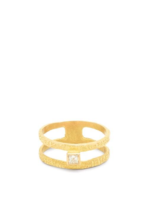 Matchesfashion.com Orit Elhanati - Roxy Graphic Diamond & 18kt Gold Ring - Womens - Gold