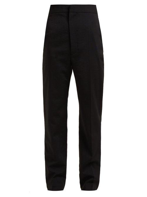 Matchesfashion.com Haider Ackermann - High Rise Wool Blend Trousers - Womens - Black