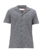 Matchesfashion.com Orlebar Brown - Travis Striped Cotton-blend Shirt - Mens - Cream Navy