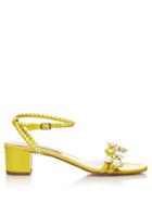 Tabitha Simmons Folie Daisy-embellished Leather Sandals