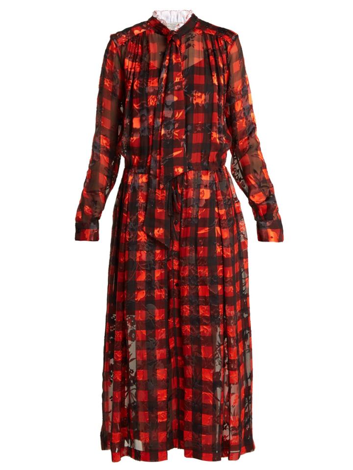 Preen By Thornton Bregazzi Tilly Devor Silk-blend Dress