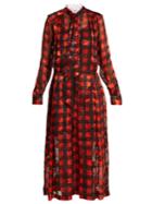 Preen By Thornton Bregazzi Tilly Devor Silk-blend Dress