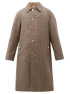 Matchesfashion.com Gucci - Reversible Gg And Houndstooth Wool Coat - Mens - Brown
