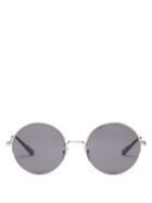 Matchesfashion.com Dior Homme Sunglasses - Dior 1802f Half Rim Round Metal Sunglasses - Mens - Silver