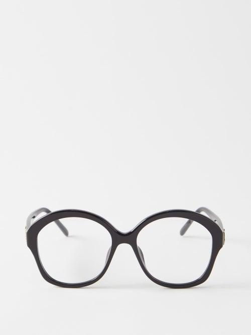 Loewe Eyewear - Oversized Round Acetate Glasses - Womens - Black Clear