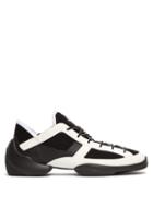 Matchesfashion.com Giuseppe Zanotti - Light Jump Leather Trimmed Low Top Trainers - Mens - Black White