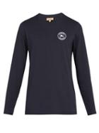 Matchesfashion.com Burberry - Jensen Long Sleeved Cotton T Shirt - Mens - Navy