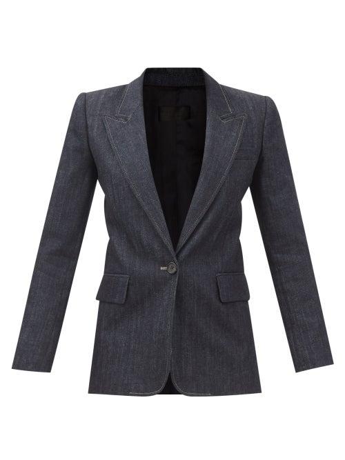 Nili Lotan - Resin Single-breasted Denim Blazer - Womens - Denim