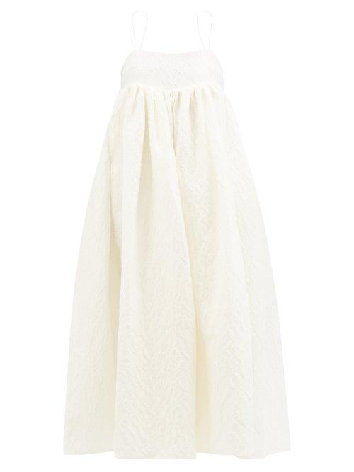 Cecilie Bahnsen - Beth Linen-blend Pliss Dress - Womens - Ivory