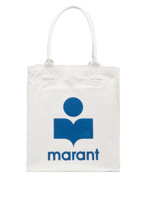 Matchesfashion.com Isabel Marant - Yenky Logo-flocked Cotton-canvas Tote Bag - Womens - White Multi