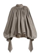 Matchesfashion.com A.w.a.k.e. - Oversized Puff Sleeved Cotton Top - Womens - Grey