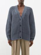 Arch4 - Rotterdam Ribbed-knit Cashmere Cardigan - Womens - Dark Grey