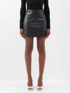 Staud - Wells Faux-leather Mini Skirt - Womens - Black