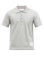 Matchesfashion.com Thom Browne - Logo-patch Cotton-piqu Polo Shirt - Mens - Light Grey