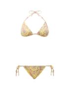 Matchesfashion.com Etro - Comtois Paisley-print Jersey String Bikini - Womens - Yellow Multi