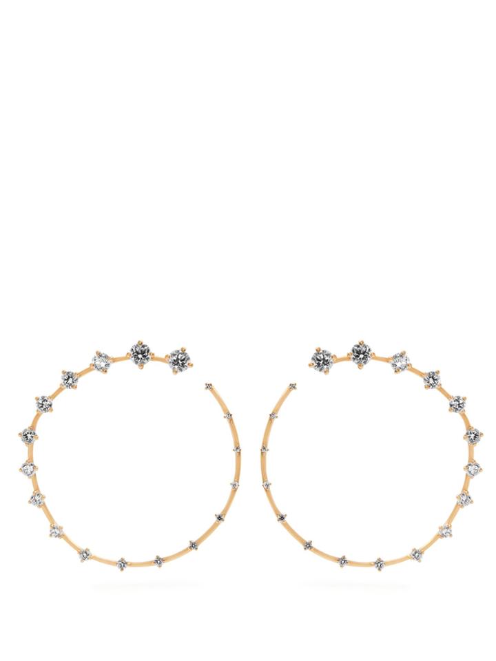 Fernando Jorge Circle Large 18kt Gold & Diamond Earrings