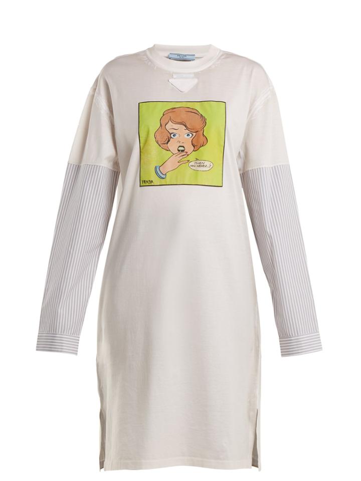 Prada Comic-print Cotton Top