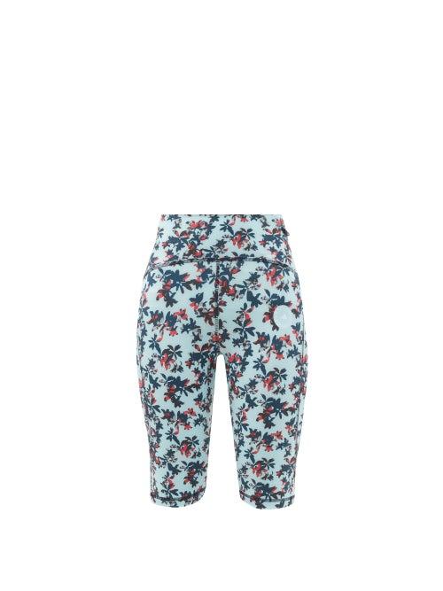 Matchesfashion.com Adidas By Stella Mccartney - Truepurpose Floral-print Cycling Shorts - Womens - Blue Multi