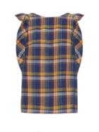 M.i.h Jeans Caval Checked Frill-sleeve Top