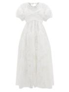 Matchesfashion.com Cecilie Bahnsen - Anna Tie-back Fil-coup Organza Gown - Womens - White