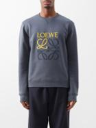 Loewe - Anagram-embroidered Cotton-jersey Sweatshirt - Mens - Dark Blue