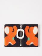 Jw Anderson - Elephant-jacquard Zipped Merino Snood - Mens - Black Multi