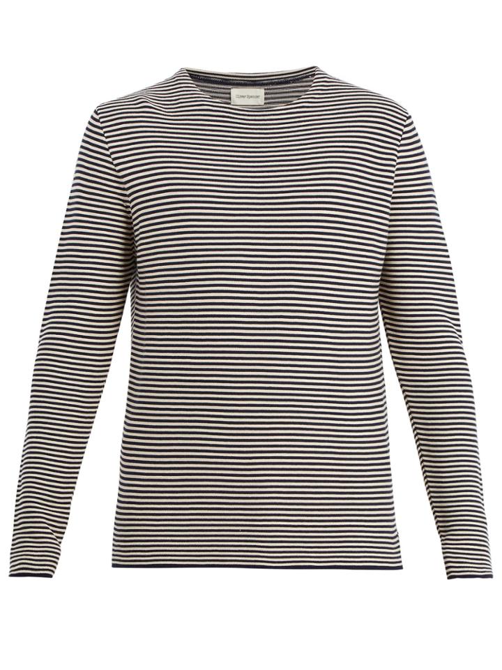 Oliver Spencer Bronte Crew-neck Striped Cotton-knit Sweater