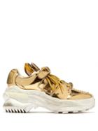 Matchesfashion.com Maison Margiela - Retro Fit Deconstructed Low Top Leather Trainers - Womens - Gold