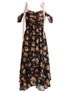 Preen Line Dehebra Ruched Floral-print Georgette Dress