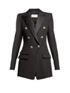 Matchesfashion.com Alexandre Vauthier - Crystal Button Double Breasted Wool Blazer - Womens - Black