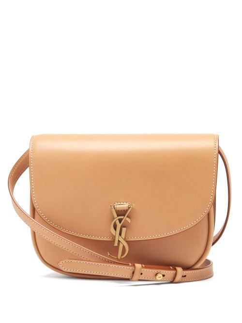 Matchesfashion.com Saint Laurent - Kaia Medium Ysl-plaque Leather Cross-body Bag - Womens - Tan