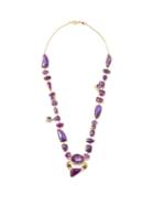 Matchesfashion.com Daniela Villegas - Saraka Amethyst, Sugulite & 18kt Gold Necklace - Womens - Purple