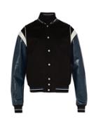Matchesfashion.com Givenchy - 4g Logo Wool Blend Varsity Jacket - Mens - Black Blue
