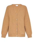 Matchesfashion.com Erdem - Myra Crystal-button Cable-knit Cardigan - Womens - Beige
