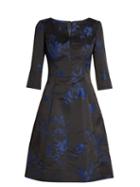 Oscar De La Renta Floral-embroidered Duchess-satin Dress