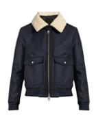 Ami Shearling-collar Zip-through Wool-blend Coat