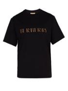 Matchesfashion.com Burberry - Logo Appliqu Cotton T Shirt - Mens - Black
