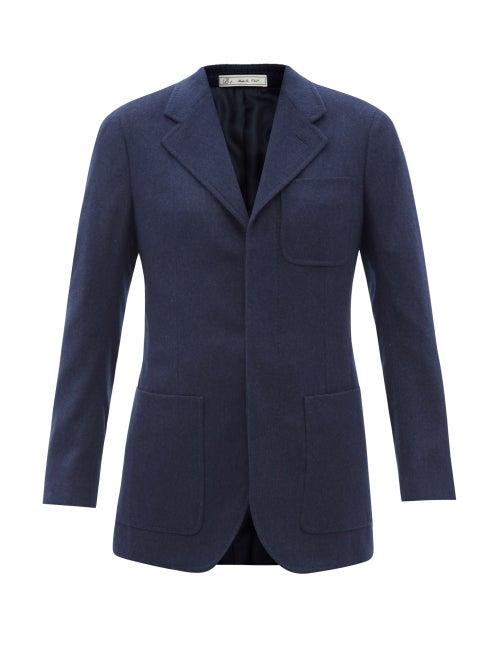 Umit Benan B+ - Single-breasted Cashmere Jacket - Womens - Navy
