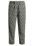 Marni Floral-print Straight-leg Cropped Trousers