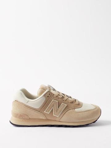 Junya Watanabe X New Balance - 574 Leather And Suede Trainers - Mens - Beige White