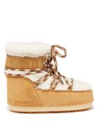 Moon Boot - Icon Suede And Shearling Snow Boots - Womens - Beige White
